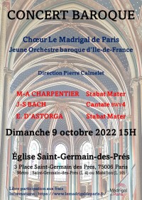 Le Madrigal de Paris et Jeune Orchestre baroque d'Île-de-France en concert
