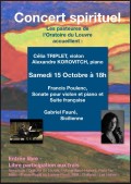 Affiche du concert Célia Triplet et Alexandre Korovitch à l'Oratoire du Louvre
