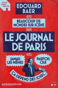Affiche Le Journal de Paris par Edouard Baer - Théâtre de la Porte Saint-Martin