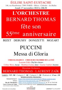 Affiche L'Orchestre Bernard Thomas fête son 55ème anniversaire - Église Saint-Eustache