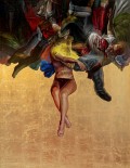 Salvatore Alessi, Comme le Ciel, ainsi soit la Terre II (détail), 2022, huile sur toile et feuilles d’or 