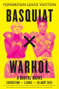Affiche de l'exposition Basquiat x Warhol, À quatre mains à la Fondation Louis Vuitton