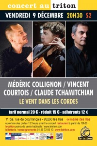 Médéric Collignon, Vincent Courtois et Claude Tchamitchian au Triton