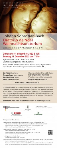 Bach : Oratorio de Noël - Affiche