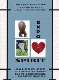 Affiche de l'exposition "Spirit" Juliana THEODORE, Jean-Nicolas REINERT et Sylvie ATTARD