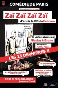 Affiche Zaï zaï zaï zaï - Lecture vivante - Comédie de Paris