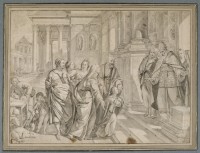 Philippe de Champaigne, Modelli de la tenture de la Vie de la Vierge, La Présentation de la Vierge au Temple, Arts graphiques, Musée du Louvre 