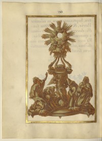 Claude II Ballin, d'après des dessins de Robert de Cotte. Le grand soleil de Notre-Dame, illustration du Liber evangeliorum ad usum Eccelsia metropolitanae 1708. 