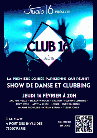Affiche Club 16, Péniche Le Flow