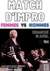 Affiche Match d'impro Femmes Versus Hommes - MPAA Saint-Germain