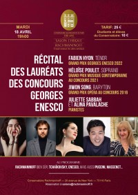 Affiche du concert : Récital des lauréats des concours Georges Enesco