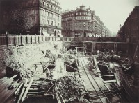 Place de l'Opéra, chantier de superposition des trois lignes de métro, Paris 9e, 1903 