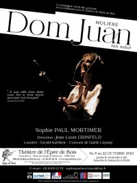 Affiche Dom Juan - Théâtre de l'Épée de Bois