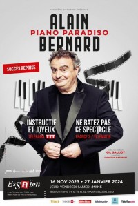 Affiche Alain Bernard : Piano Paradiso - Théâtre L'Essaïon
