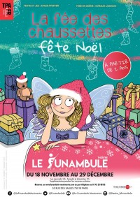 Affiche La fée des chaussettes fête Noël - Le Funambule Montmartre