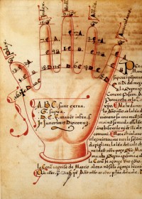 Main musicale. XVe s.
Paris, Bnf, ms Nouvelles acquisitions latines 1090 folio 82 verso