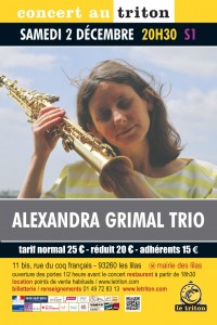 Alexandra Grimal trio au Triton