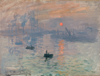 Claude Monet -
Impression, soleil levant
1872,
Huile sur toile,
50 × 65 cm,
Paris, musée Marmottan Monet

