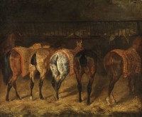 Cinq chevaux vus par la croupe dans une écurie, 1811-1812 - Paris, musée du Louvre 