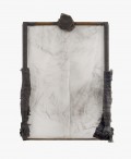 Adriena Šimotová, Grand Miroir, 1990, Fusain sur calque, acier, papier de soie. 162 x 107 x 7 cm