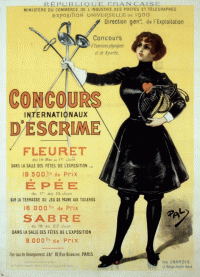 Jean de Paleologu dit Pal (1855-1942) Affiche pour les Concours internationaux d’escrime de l’Exposition universelle de 1900, Nice, musée national du Sport 