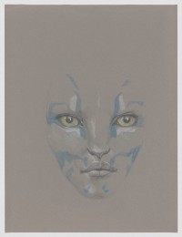 James Cameron, Esquisse du portrait de Neytiri, Non daté, 63,50 x 48,26 cm, Prismacolor sur papier gris, Avatar Alliance Foundation