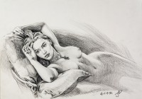 James Cameron, Portrait de Rose, avril 1992, 22,80 x 35 x 5 cm, Crayon graphite sur papier, Avatar Alliance Foundation