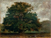 Théodore Rousseau, Un arbre dans la forêt de Fontainebleau, 1849, huile sur toile, 40,4×54,2 cm. Victoria and Albert Museum, Londres, Royaume-Uni. 