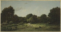 Théodore Rousseau, Clairière dans la Haute Futaie, forêt de Fontainebleau, avant 1866, huile sur bois, 28×53 cm.
Musée d’Orsay, Paris, France.
