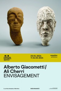 Affiche de l'exposition "Alberto Giacometti / Ali Cherri : Envisagement"