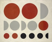 Vera Molnár Cercles et demi-cercles, 1953, Huile sur toile, 80,5 x 100 cm Grenoble, Musée de Grenoble 