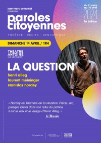 Affiche La Question - Théâtre Antoine