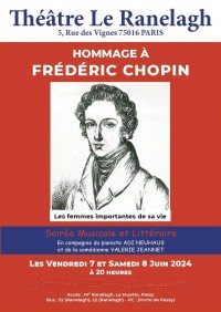 Affiche Hommage à Frédéric Chopin - Les femmes importantes de sa vie - Théâtre Ranelagh