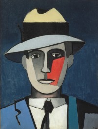 Jean Hélion, L’homme à la joue rouge, 1943, Huile sur toile, 65 x 49,5 cm, Collection particulière Claudine Hélion–Altmann, Paris