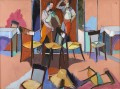 Jean Hélion, "Théâtre de chaises", 1980, acrylique sur toile, 97 x 130 cm