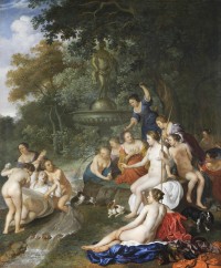 Jacob van Loo (L’Écluse 1614 – 1670 Paris), Diane et ses compagnes découvrant la grossesse de Callisto
Huile sur toile. – 99,1 × 81,3 cm