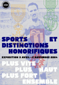 Affiche de l'exposition "Sports et distinctions honorifiques" au Musée de la Légion d'honneur et des ordres de chevalerie