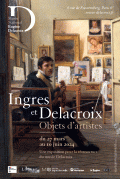 Affiche de l'exposition "Ingres et Delacroix, Objets d'artistes" au Musée Delacroix