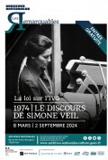 Affiche exposition "La loi sur l'IVG : 1974, le discours de Simone Veil" 