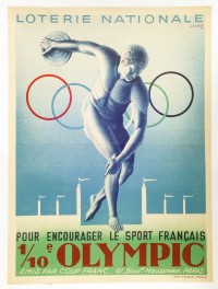 Affiche Pour encourager le sport français – 1/10e Olympic, 1940
J. Leclerc, Loterie Nationale 
Nouvelle acquisition
Collections historiques de la Monnaie de Paris 
