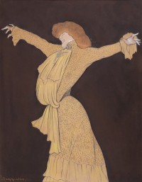  Leonetto Cappiello. Mme Sarah Bernhardt. 1903 Mine de plomb, pastel, aquarelle, rehauts de gouache blanche sur papier 55,7 × 47,4 cm 