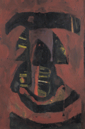 Serge Rezvani, “Sans titre”, série Effigie, 1962, Huile sur toile, 146 x 87 cm 