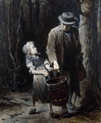 Jean Valjean et Cosette, peint par J. Geoffroy, 1879-1882