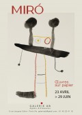 Affiche de l'exposition "Œuvres sur papier" Joan Miró à la Galerie AB