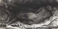 Rembrandt, Femme nue couchée, 1658 Eau-Forte, Pointe et burin