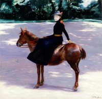 Jacques-Émile Blanche, Mademoiselle Meuriot sur
son poney, 1889. Huile sur toile, 223×227,5 cm. Petit
Palais, musée des Beaux-Arts de la Ville de Paris.
