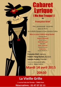 Cabaret Lyrique (Ma non troppo !) au Théâtre de la Vieille Grille